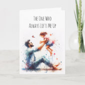 Wer mich immer aufhebt, der glückliche Vatertag Karte (Vorderseite)
