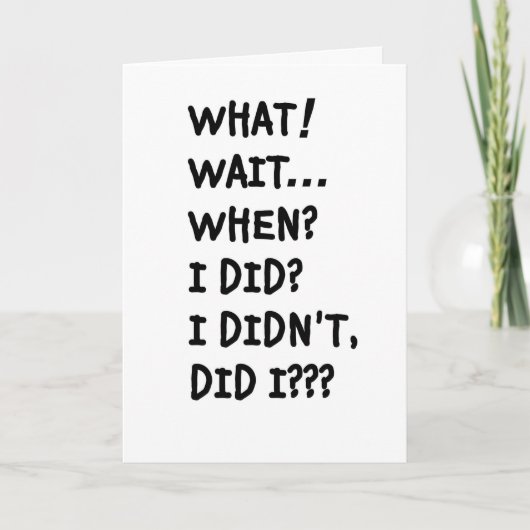 WER MICH, VERGESSE DIE Karte (Vorderseite)