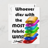 Wer mit dem Stoff stirbt, gewinnt! Postkarte (Vorne/Hinten)