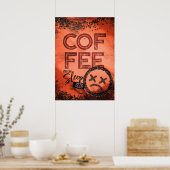 Wer mit Kaffee schlafen muss Poster (Küche)