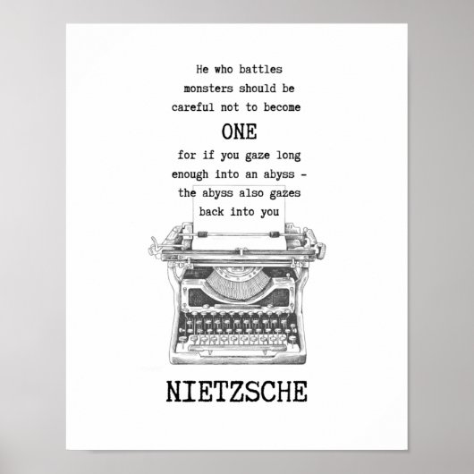 Wer MONSTERS kämpft, zitiert Nietzsche Poster (Vorne)