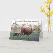 Wer Mooo war dein Geburtstag? Kuh Geburtskarte Karte (Gelbe Blume)