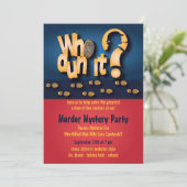 Wer? Mord Mystery Party Einladung (Stehend Vorderseite)
