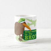 Wer muss bro fliegen? Kiwivogel Spaß Kaffeetasse (Mittel)