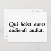 Wer Ohren hat, lass ihm zu verstehen, wie man zuhö Postkarte (Vorne/Hinten)