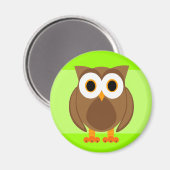 Wer? Owl Cartoon Magnet (Vorderseite/Rückseite)
