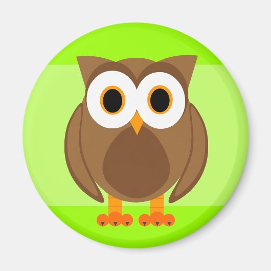 Wer? Owl Cartoon Magnet (Vorne)