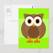 Wer? Owl Cartoon Postkarte (Vorne/Hinten)