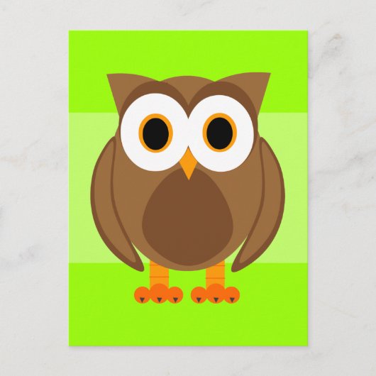 Wer? Owl Cartoon Postkarte (Vorderseite)