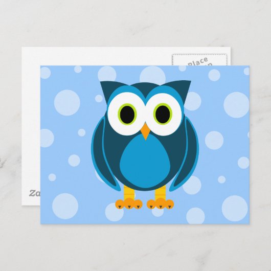 Wer? Owl Cartoon Postkarte (Vorne/Hinten)
