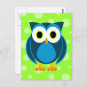 Wer? Owl Cartoon Postkarte (Vorne/Hinten)
