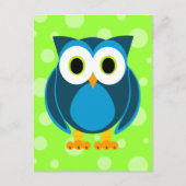 Wer? Owl Cartoon Postkarte (Vorderseite)