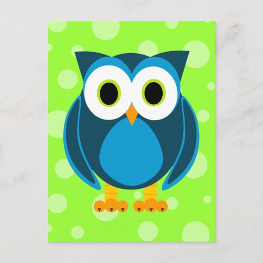 Wer? Owl Cartoon Postkarte (Vorderseite)