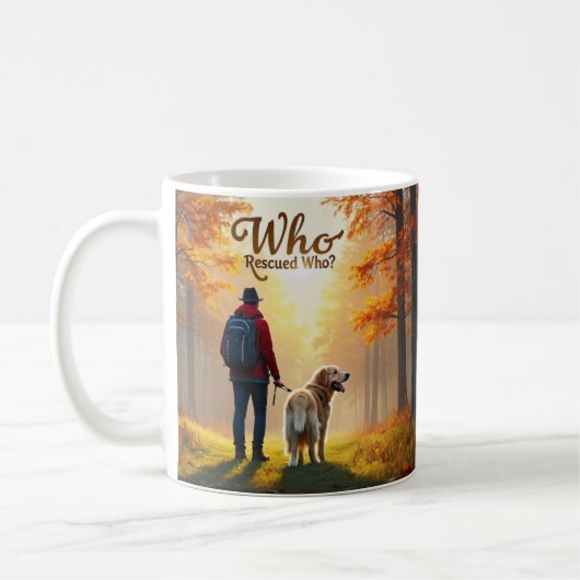 Wer rettete Wer - Der goldene Retriever Kaffeetasse (Links)