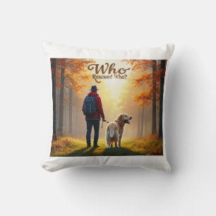 Wer rettete Wer - Der goldene Retriever Kissen