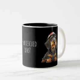 Wer rettete wer - Drahthaar Dackel Zweifarbige Tasse