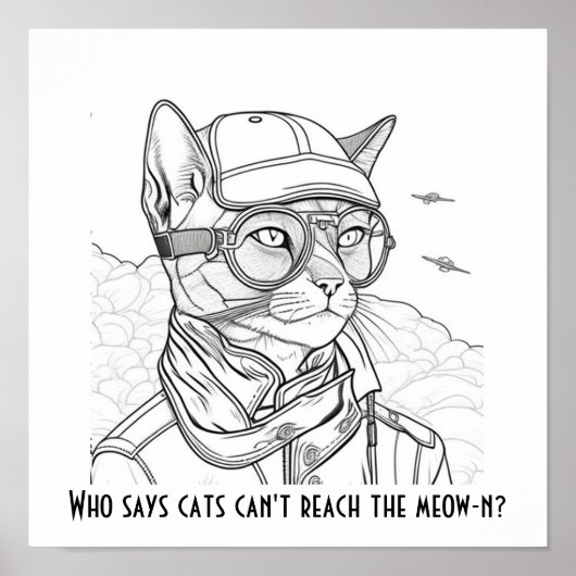 Wer sagt, dass Katzen das Meow-n nicht erreichen k Poster (Vorne)