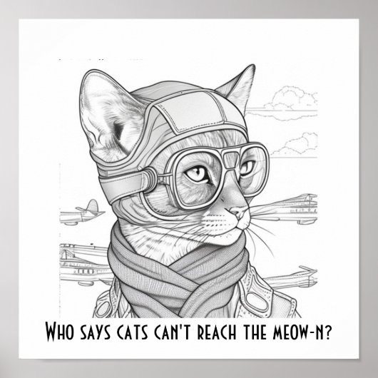 Wer sagt, dass Katzen das Meow-n nicht erreichen k Poster (Vorne)