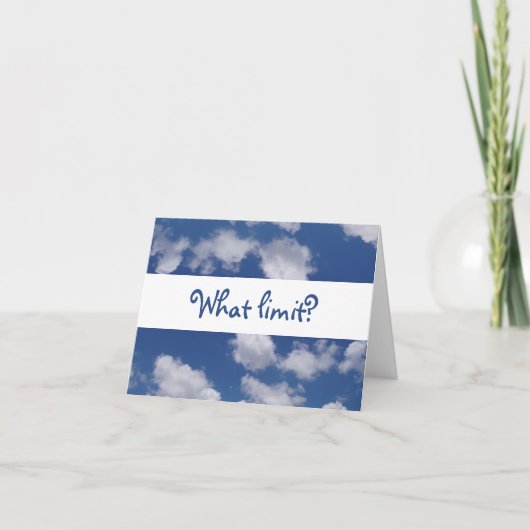 Wer sagt: "Der Himmel ist das Limit"? Karte (Vorderseite)