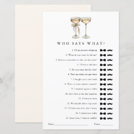 Wer sagt, was Champagne Gay Polterabend Game