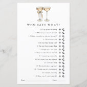 Wer sagt, was Gender Neutral Polterabend Game (Vorderseite)