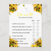 Wer sagte, dass es Baby Dusche Party Game Papa ode Postkarte (Vorderseite)