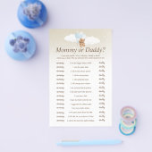 Wer sagte es Blue Teddy Bear Baby Duschgel Spiel Flyer (Einzeln)