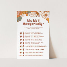 Wer sagte es Groovy Baby Shower Game