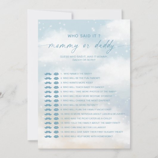 Wer sagte es Mama? | Daddy Baby Showcard Einladung (Vorderseite)