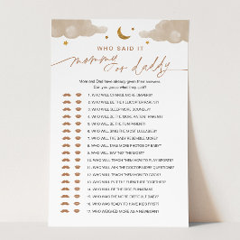 Wer sagte es Mama oder Daddy Baby Game Twinkle Sta