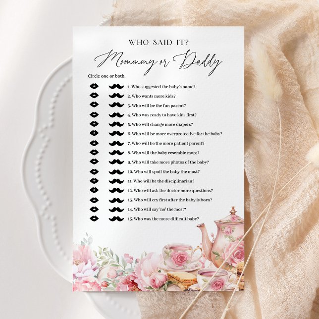 Wer sagte, es Mama oder Papa Tea Baby Dusche Spiel (Von Creator hochgeladen)