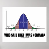 Wer sagte, ich sei normal? (Bell Curve-Spaß) Poster (Vorne)