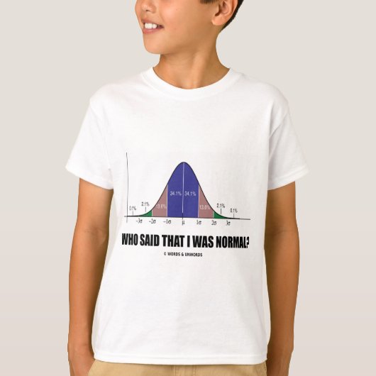 Wer sagte, ich sei normal? (Bell Curve-Spaß) T-Shirt (Vorderseite)
