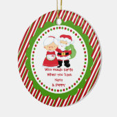 Wer Sankt benötigt. Nana- u. Pappa-Weihnachten Keramikornament (Links)