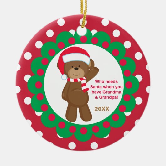 Wer Santa Grandma & Opa Bären Ornament braucht (Vorne)