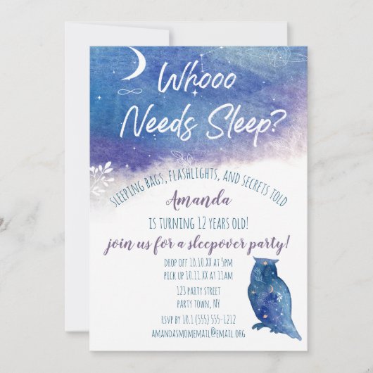 Wer Schlaf-Nachtschlaf braucht Einladung (Vorderseite)