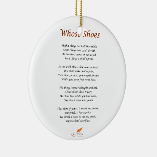 Wer Schuh-Gedicht Keramik Ornament (Rechts)