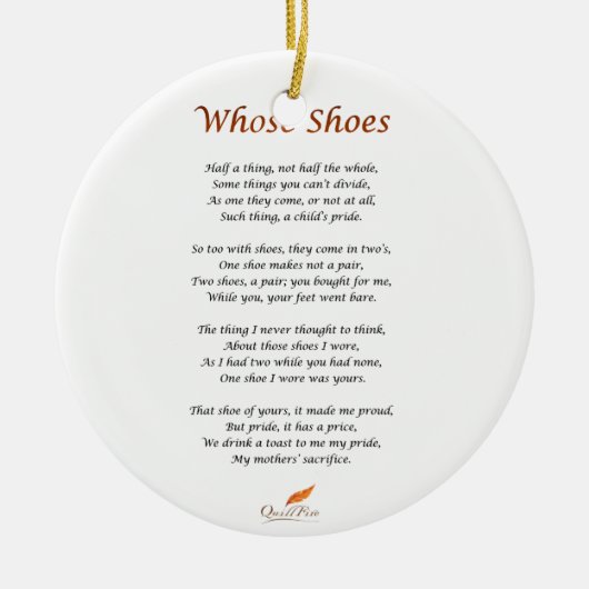 Wer Schuh-Gedicht Keramik Ornament (Vorne)