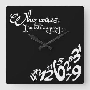 Wer sich interessiert, bin ich spät irgendwie…  quadratische wanduhr