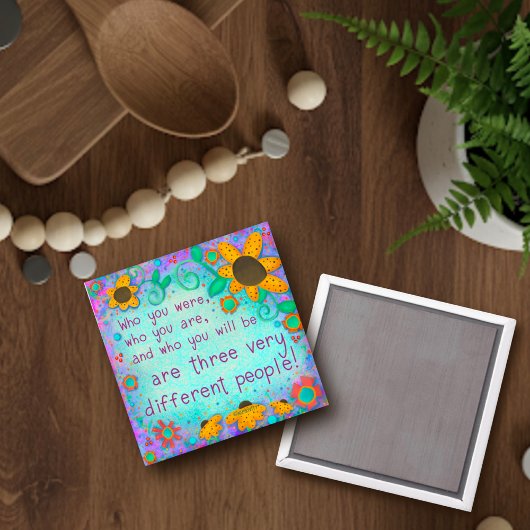 Wer Sie zitieren inspirierende florale Hübsch Magnet