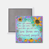 Wer Sie zitieren inspirierende florale Hübsch Magnet (Vorderseite/Rückseite)