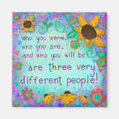 Wer Sie zitieren inspirierende florale Hübsch Magnet (Vorne)