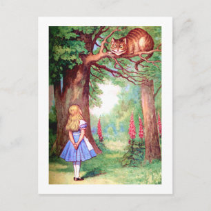 "WER SIND SIE?" DIE CHESHIRE-KATZE FRAGE ALICE. POSTKARTE