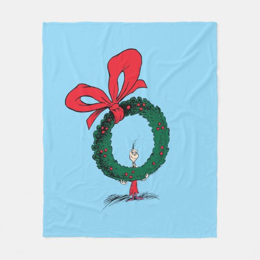 Wer späht durch den Weihnachtskranz Fleecedecke (Vorderseite)