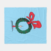 Wer späht durch den Weihnachtskranz Fleecedecke (Vorderseite (Horizontal))