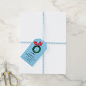 Wer späht durch den Weihnachtskranz Geschenkanhänger (Mit Garn)