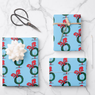 Wer späht durch den Weihnachtskranz Geschenkpapier Set