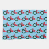 Wer späht durch den Weihnachtskranz Geschirrtuch (Horizontal)