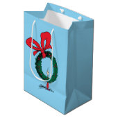 Wer späht durch den Weihnachtskranz Mittlere Geschenktüte (Vorderseite Schrägansicht)