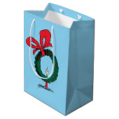 Wer späht durch den Weihnachtskranz Mittlere Geschenktüte (Rückseite Schrägansicht)